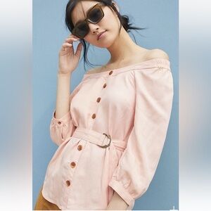 Anthropologie ALANIS BELTED BLOUSE by Maeve
